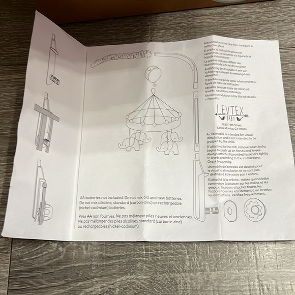 Levtex Baby Musical Mobile for Crib. 0-5 mo Animals Rotates to Lullaby Open Box - Picture 15 of 15